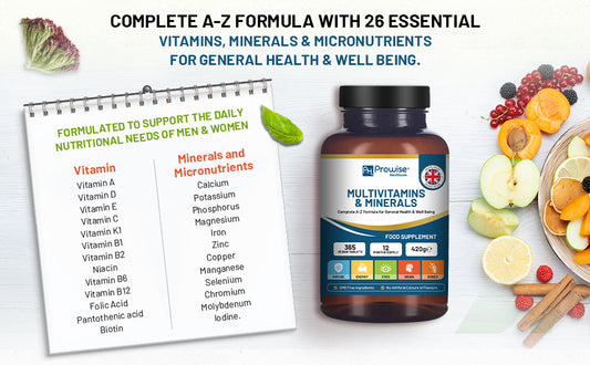 Multivitamins & Minerals Tablets | 26 Active Vitamins & Minerals