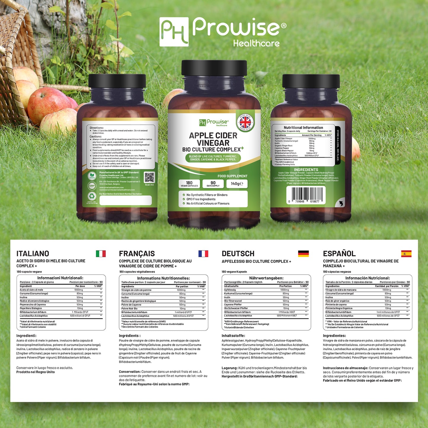 Apple Cider Vinegar Bio Culture Complex 1300mg