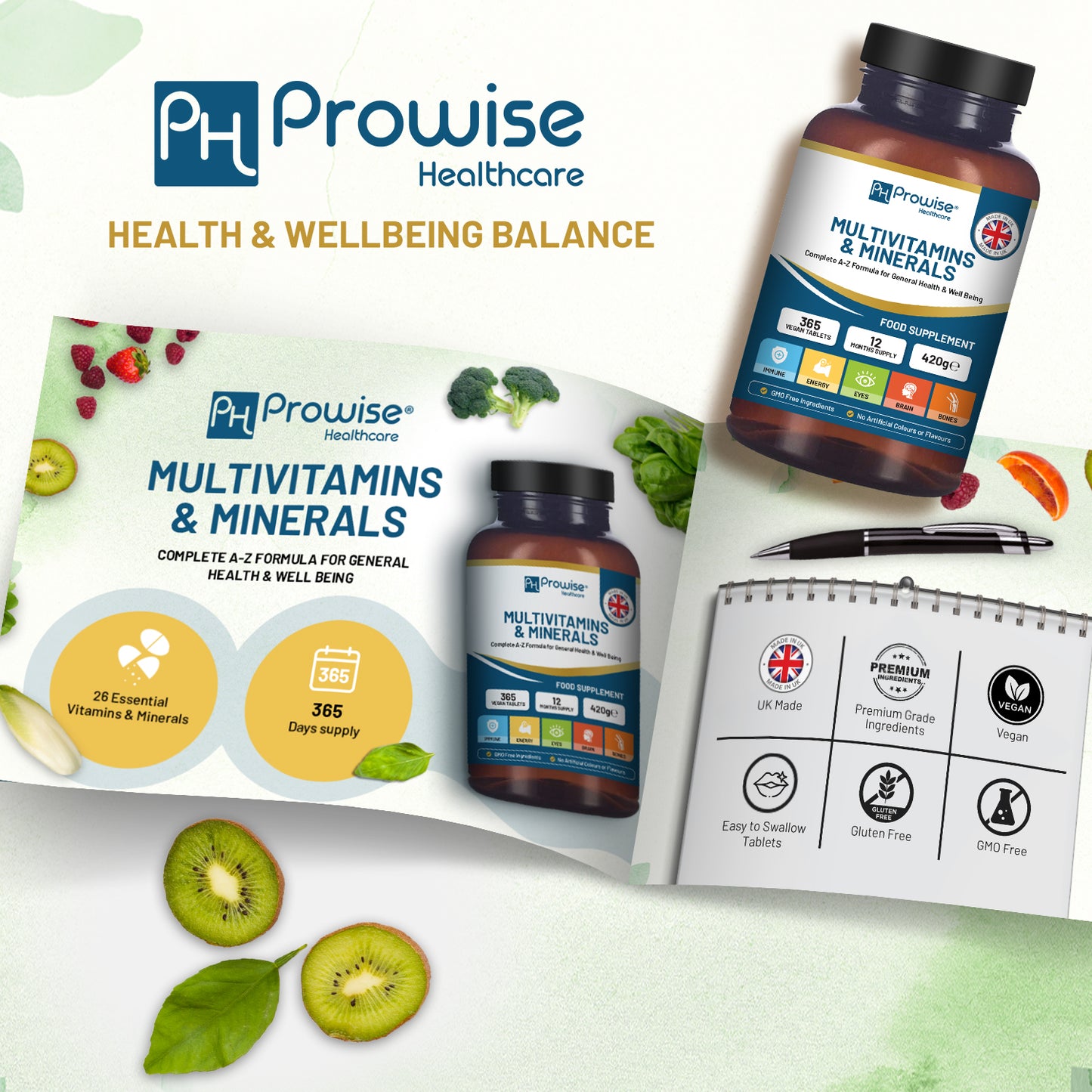 Multivitamins & Minerals Tablets | 26 Active Vitamins & Minerals